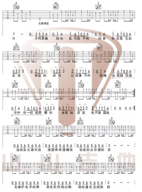 破繭吉他譜簡單完整版 張韶涵&斗羅大陸