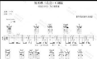 左邊吉他譜女生簡(jiǎn)單版C調(diào)
