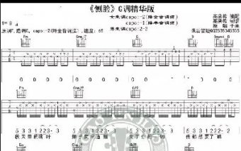 側(cè)臉吉他譜g調(diào)簡單版 抖音熱曲譜